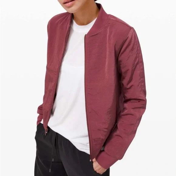 Lululemon Serene Travels Bomber Chianti Reversible Size 8 - Picture 2 of 12